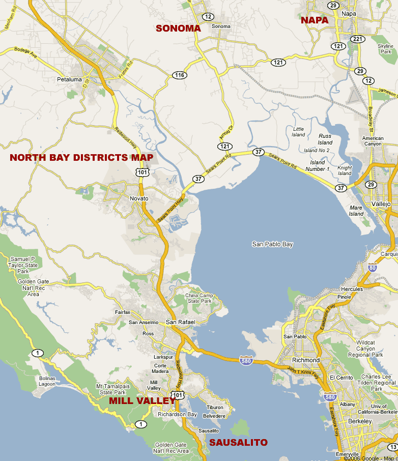 North Bay San Francisco Map San Francisco North Bay Shopping Map | Shopping Guide San 